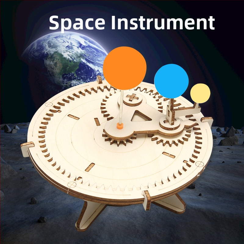 Аерокосмичен модел — дървен, електрически, подходящ за DIY, мултифункционална образователна играчка по физика за ученици в началното училище (7-14 години)