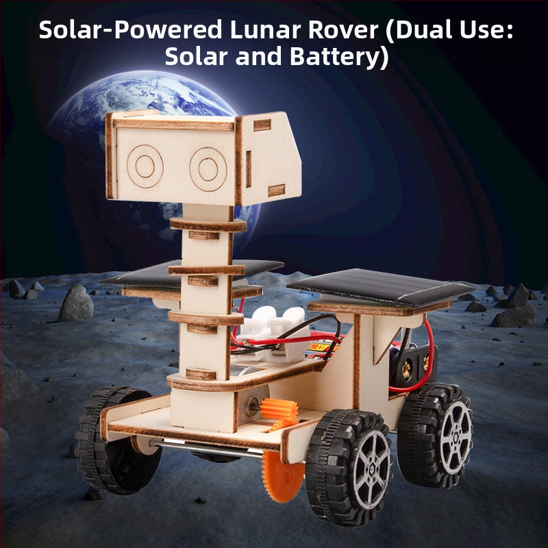 Аерокосмичен модел — дървен, електрически, подходящ за DIY, мултифункционална образователна играчка по физика за ученици в началното училище (7-14 години)
