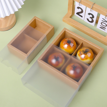 Mooncake dovanų dėžutė su kiaušinio trynio įdaru, matinė skaidri pakuotė, karštas įspaudas (Kilmė: Wenzhou; Apdorojimas ir pritaikymas: Ne; Prekės ženklas: A Kun; Personalizavimas: Ne)