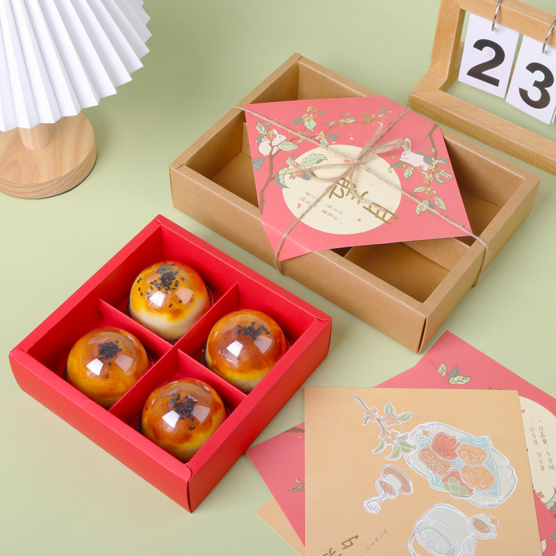 Mooncake dovanų dėžutė su kiaušinio trynio įdaru, matinė skaidri pakuotė, karštas įspaudas (Kilmė: Wenzhou; Apdorojimas ir pritaikymas: Ne; Prekės ženklas: A Kun; Personalizavimas: Ne)