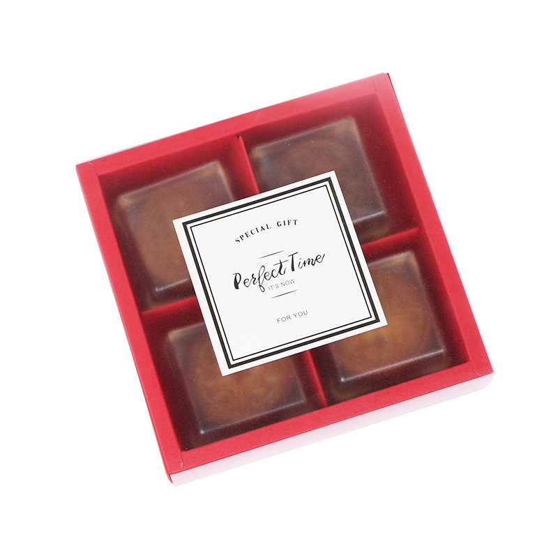 Mooncake dovanų dėžutė su kiaušinio trynio įdaru, matinė skaidri pakuotė, karštas įspaudas (Kilmė: Wenzhou; Apdorojimas ir pritaikymas: Ne; Prekės ženklas: A Kun; Personalizavimas: Ne)