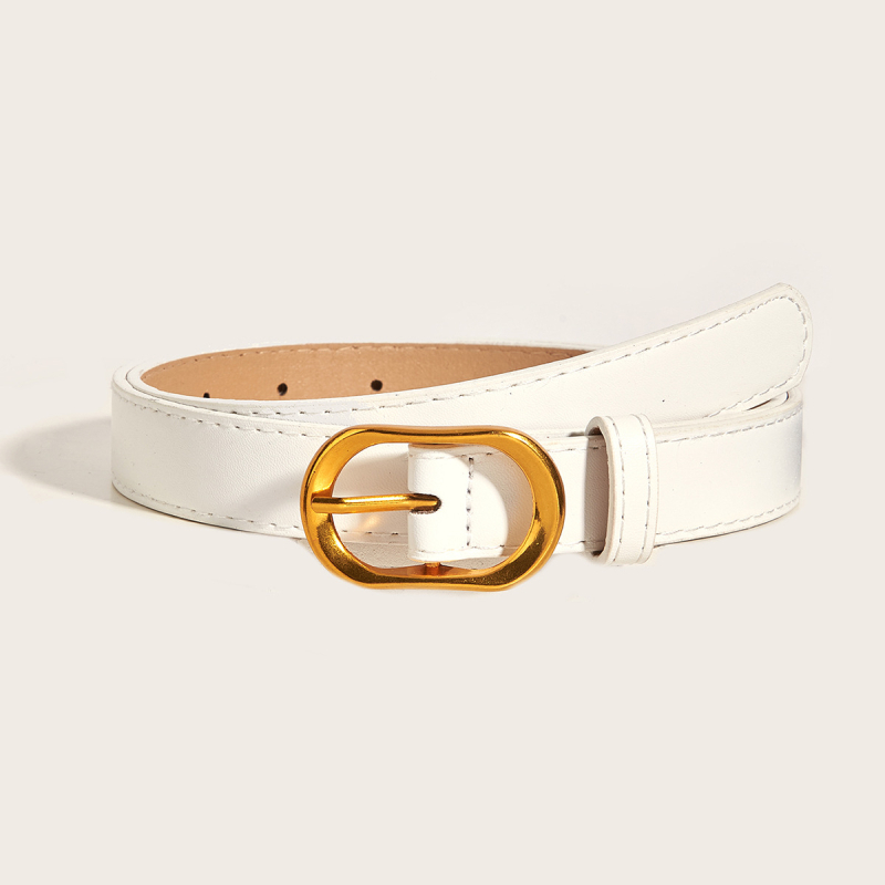 Női PU bőrből készült öv, ötvözet csat, Japán gombos zár, szélesség 2,3 cm, gyöngyös-relief felület