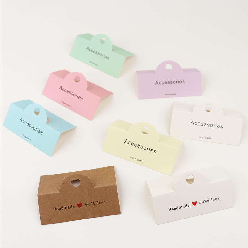 Σετ συσκευασίας κοσμημάτων – DIY κάρτες κεφαλής συσκευασίας, 100 κάρτες + 100 επίπεδες τσέπες, χαρτί/χαρτόνι, διαφανής συσκευασία