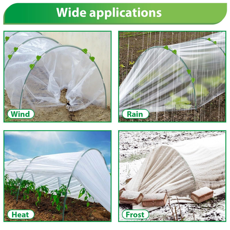 DIY арков градински покривен комплект с рамки от фибърни пръчки — защита от насекоми, птици и измръзване на растенията