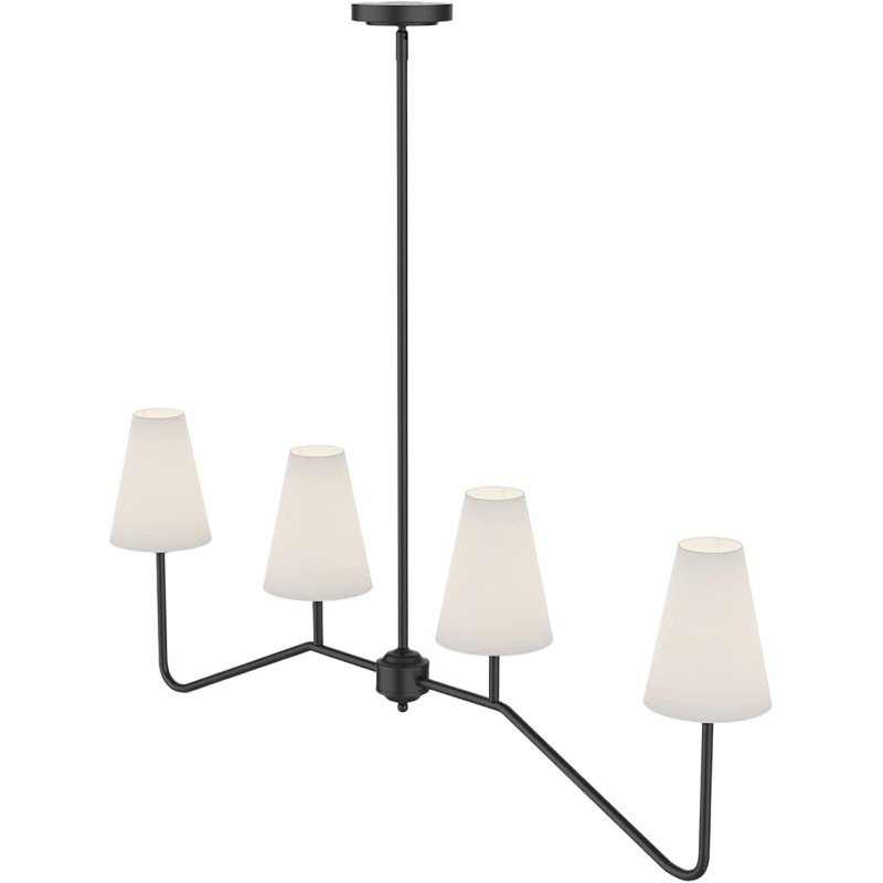 Κρεμαστός πολυέλαιος από σίδερο, ρετρό βιομηχανικού στυλ, LED λαμπτήρας, υφασμάτινο σκιάδιο, πολυκεφαλικός