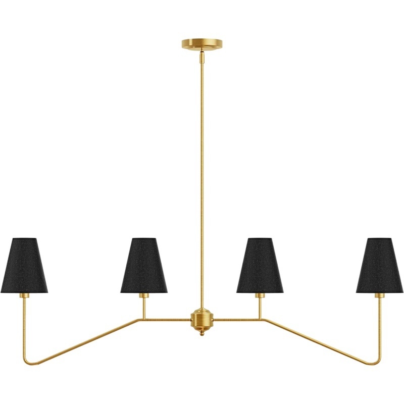 Κρεμαστός πολυέλαιος από σίδερο, ρετρό βιομηχανικού στυλ, LED λαμπτήρας, υφασμάτινο σκιάδιο, πολυκεφαλικός