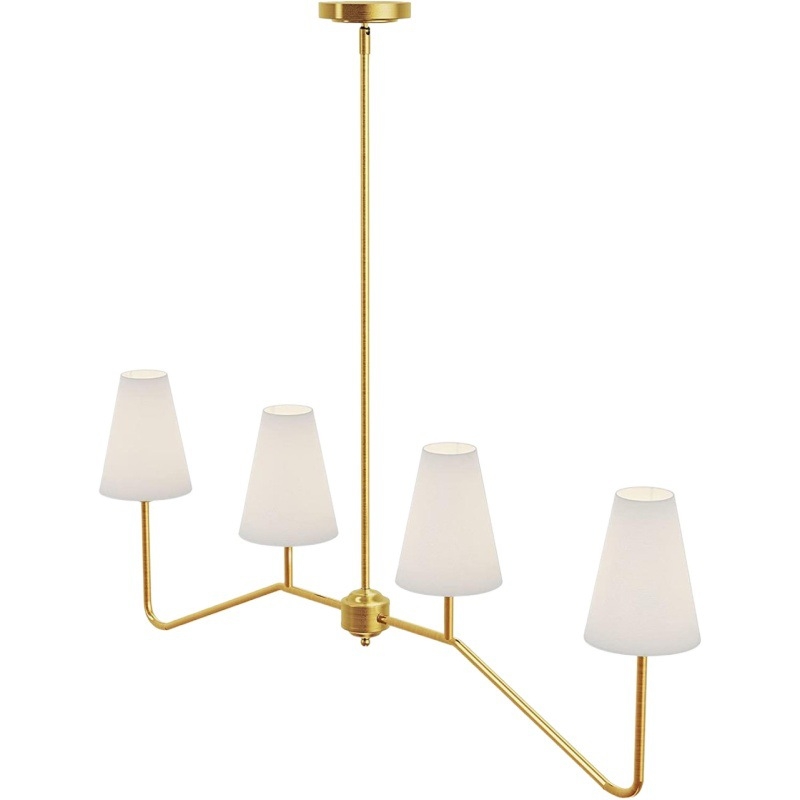 Κρεμαστός πολυέλαιος από σίδερο, ρετρό βιομηχανικού στυλ, LED λαμπτήρας, υφασμάτινο σκιάδιο, πολυκεφαλικός