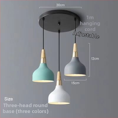 Σκανδιναβικός τρικεφαλικός κρεμαστός λαμπτήρας από σίδηρο με LED, 220V, μοντέλο AL0038