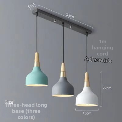 Σκανδιναβικός τρικεφαλικός κρεμαστός λαμπτήρας από σίδηρο με LED, 220V, μοντέλο AL0038