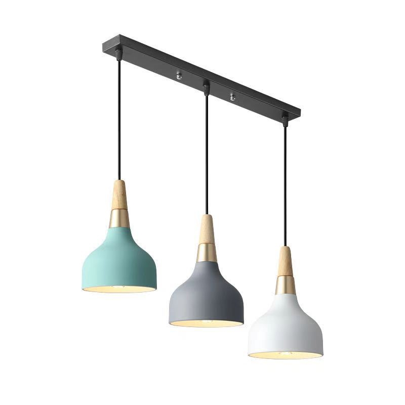 Σκανδιναβικός τρικεφαλικός κρεμαστός λαμπτήρας από σίδηρο με LED, 220V, μοντέλο AL0038