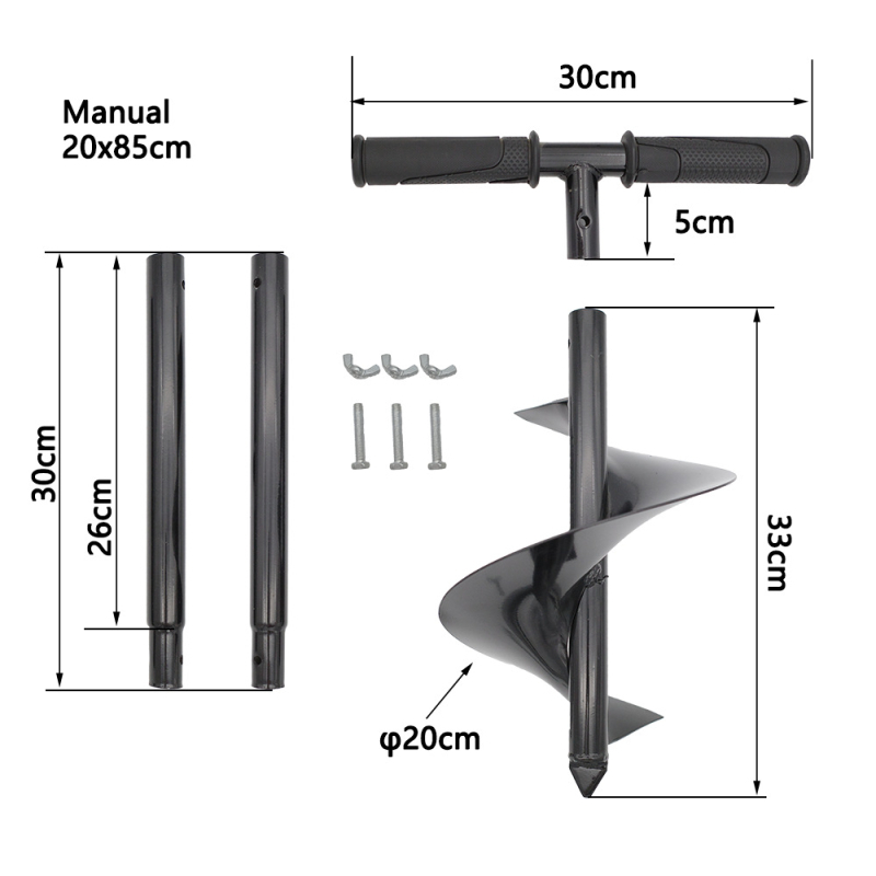 Flight Instantly Ръчен градински инструмент за засаждане на разсад, разрохване на почвата и изкопаване на дупки с винтовиден шнек