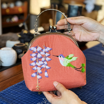 DIY комплект за бродерия: флорални мотиви върху платнена чанта, Lu бродерия, комплект за кръстат бродерия