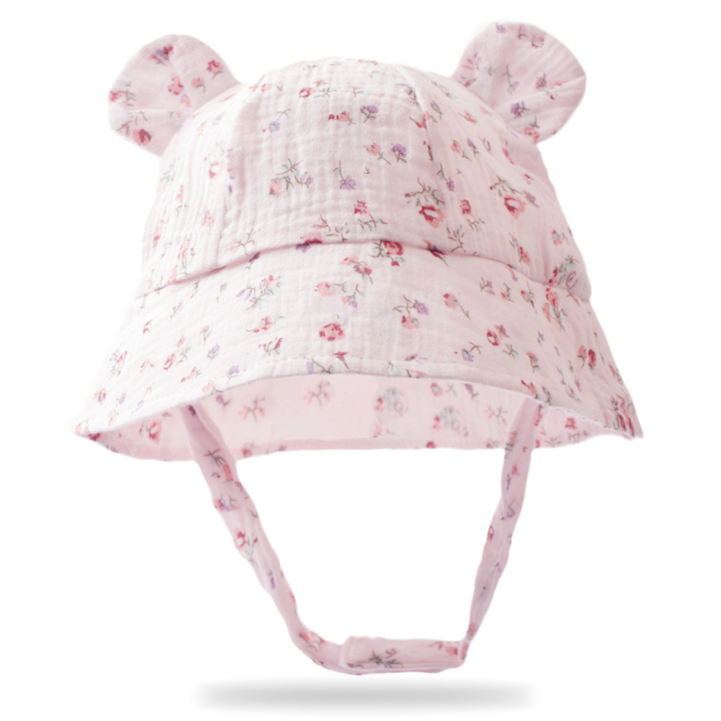 Бебешка рибарска шапка с принт за лято – 100% памук, изпъкнала козирка, куполна корона, слънцезащита и проветривост