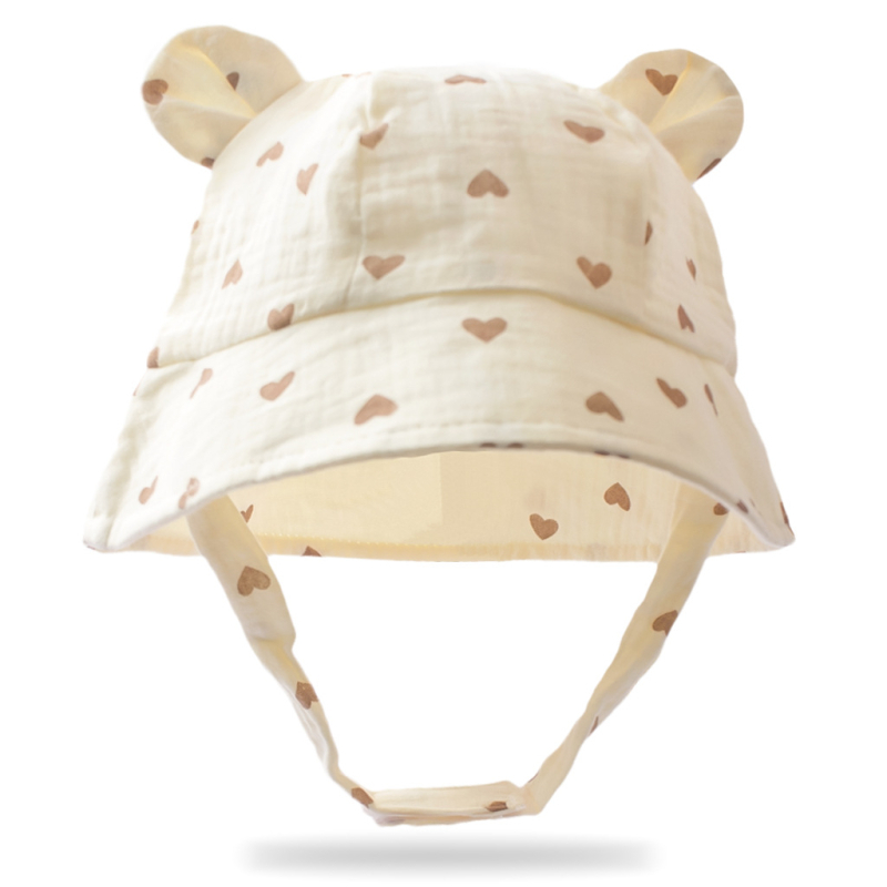 Бебешка рибарска шапка с принт за лято – 100% памук, изпъкнала козирка, куполна корона, слънцезащита и проветривост