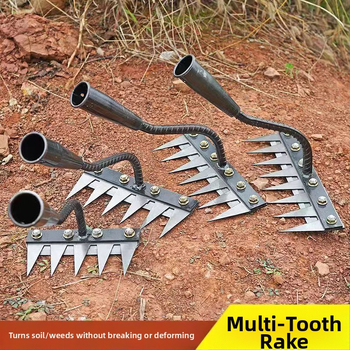 Sodo grėblys su nuimama galvute, daugiažūbis, žemės atpalaidavimui vaismedžiams (dantų ilgis 100 mm)