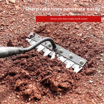 Sodo grėblys su nuimama galvute, daugiažūbis, žemės atpalaidavimui vaismedžiams (dantų ilgis 100 mm)