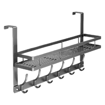 Κρεμάστρα τοίχου για παλτό χωρίς διάτρηση με αυτοκόλλητη βάση πίσω από την πόρτα — από ανθρακούχο ατσάλι, πτυσσόμενη και πολυλειτουργική