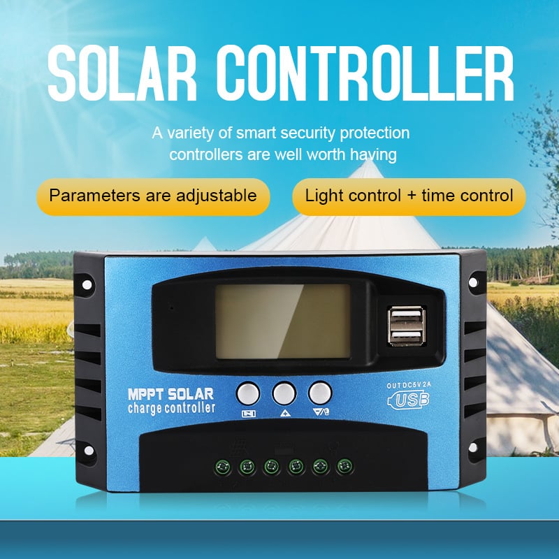 MPPT слънчев контролер 12V/24V, 30–100A, съвместим с литиева батерия, CE/ROHS/FCC