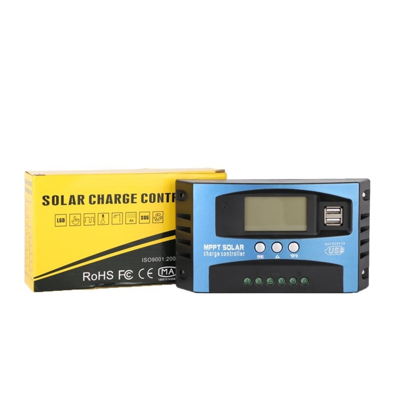 MPPT napelem kontroller 12V/24V, 30–100A, lítiumakkumulátorral kompatibilis, CE/ROHS/FCC