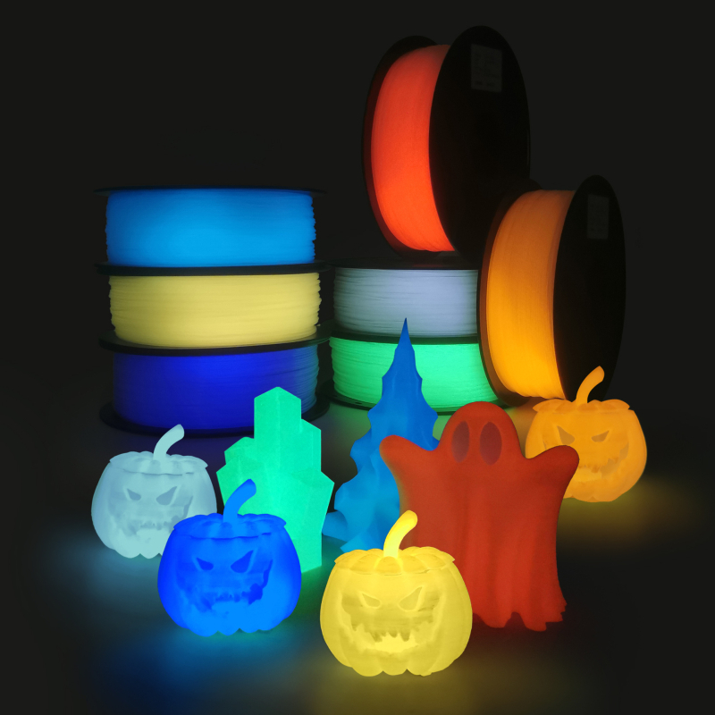 Светещ PLA филамент 1 кг за FDM/3D писалка — прецизност на печат 0,01 мм, толеранс ±0,05 мм, температура 190–220°C
