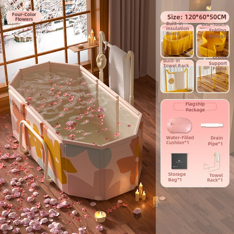 Sulankstomas vonios kibiras suaugusiems, PVC, skirtas maudynėms, su temperatūros kontrole