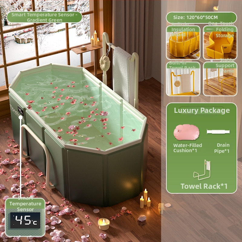 Sulankstomas vonios kibiras suaugusiems, PVC, skirtas maudynėms, su temperatūros kontrole