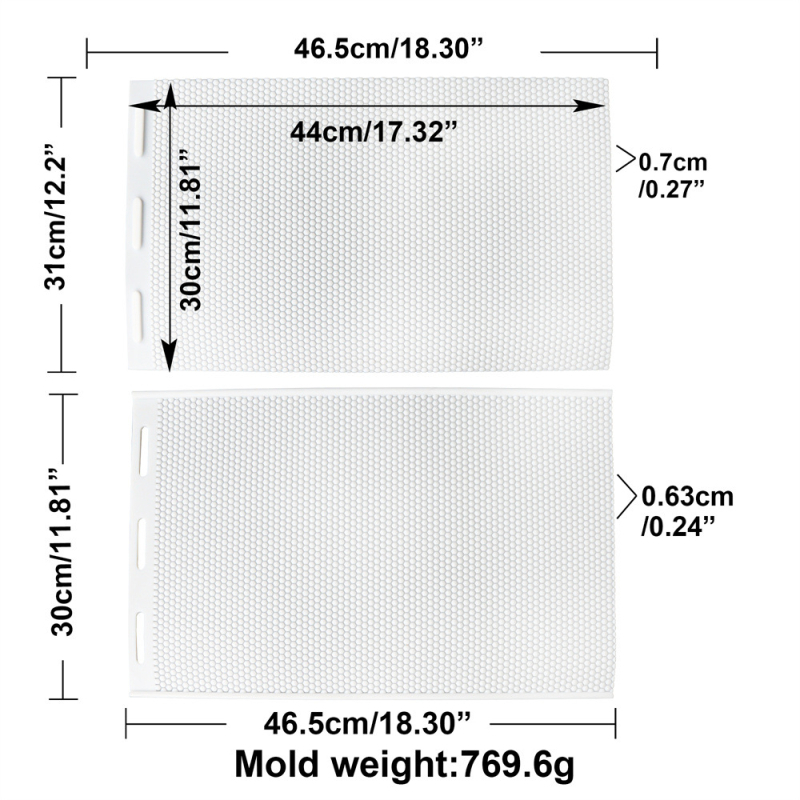 Силиконова форма за пчелни основи и восъчни рулони — редовен многоъгълник, материал: силикон, предназначение: DIY восъчни основи за пчелни кошери, марка Zhonghui mold