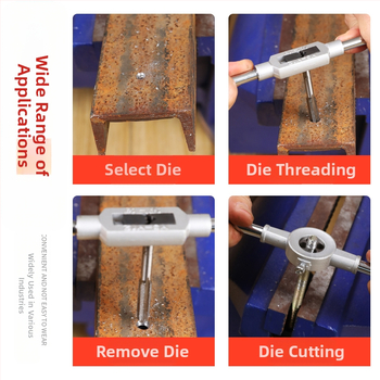 Комплект за завиване на резби (тап и ди) със свредло за резби, ръчен инструмент за завиване на резби и вътрешнорезбов гаечен ключ