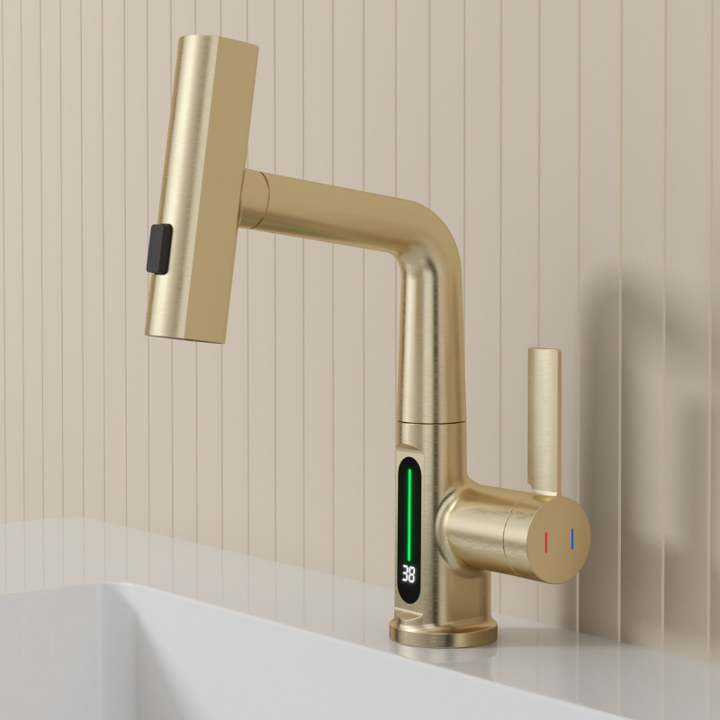 HS varinis praustuvo maišytuvas su keraminiu vožtuvu, tvirtinimas prie pagrindo, elektroplatintas paviršius