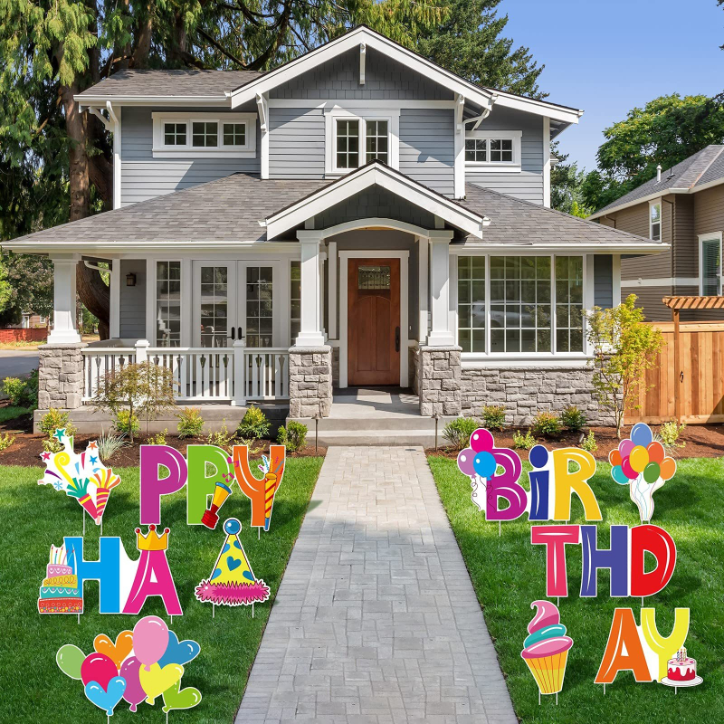 Σήμα γενεθλίων με βάση για εξωτερικό κήπο – διακόσμηση πάρτι Ocean