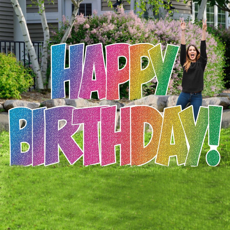 Σήμα γενεθλίων με βάση για εξωτερικό κήπο – διακόσμηση πάρτι Ocean