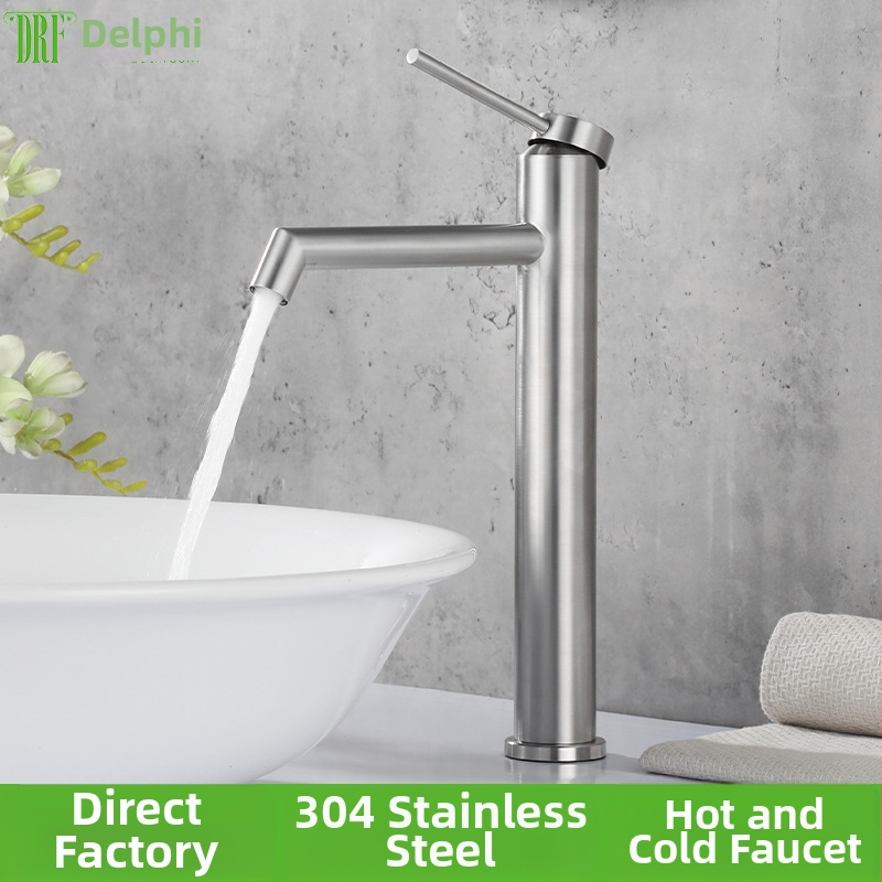 DRF-CUS151 Robinet de chiuvetă din oțel inoxidabil 304, cald și rece, pentru baie, cu supapă de disc ceramic