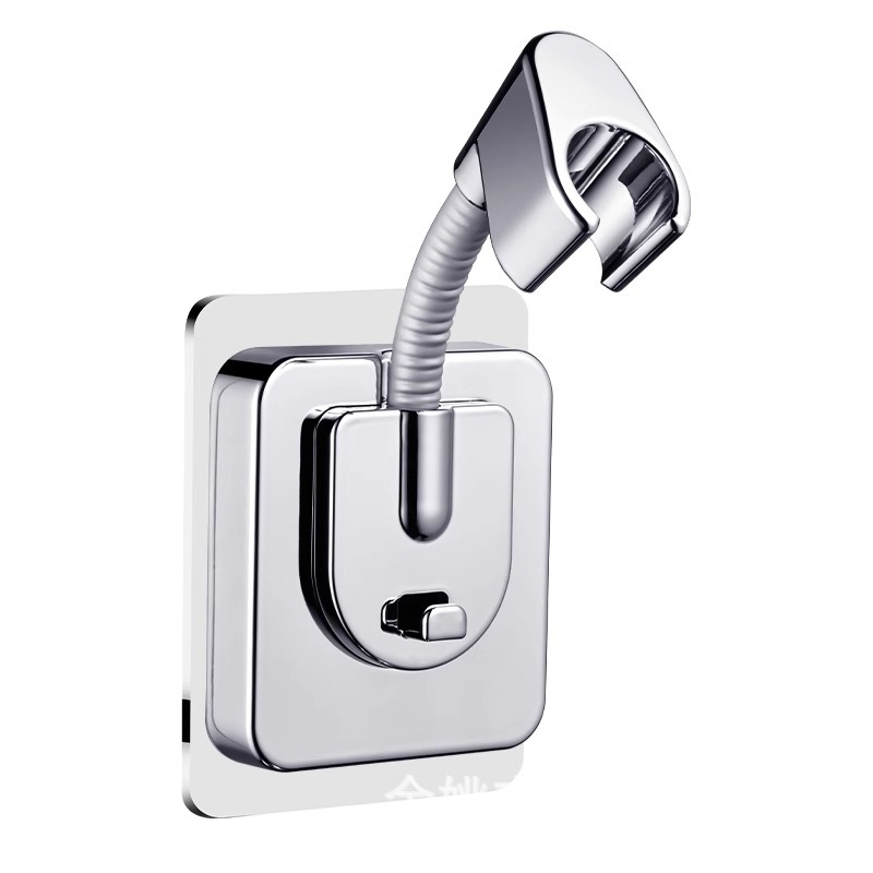 Dušo galvos laikiklis – pagrindas, sienos montavimas be gręžimo, universalus reguliuojamas, ABS medžiaga, elektroplakavimo apdaila, modelis ZJ-01, šiuolaikiškas minimalistinis stilius