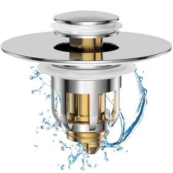 Kerámiából készült mosdólefolyó dugó rugós maggal – nyomógombos működés, anti-odor, modern minimalist stílus