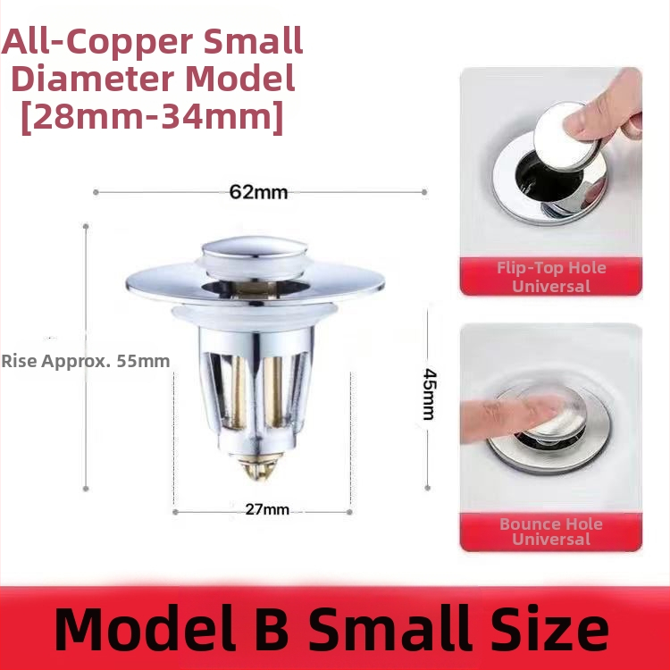 Kerámiából készült mosdólefolyó dugó rugós maggal – nyomógombos működés, anti-odor, modern minimalist stílus