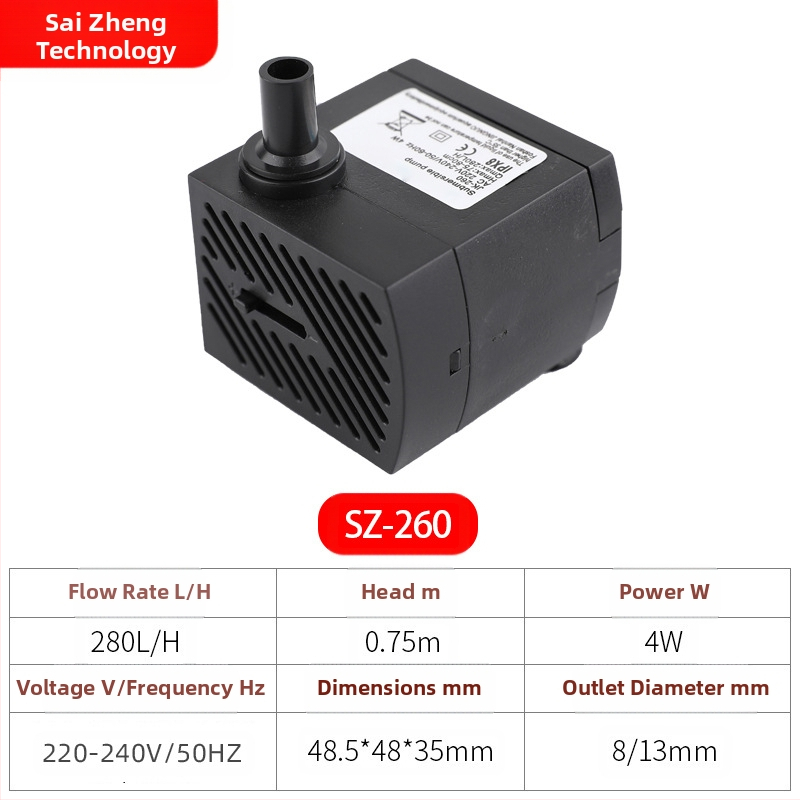 Pompa submersibilă Saiki pentru acvariu – material ABS, debit de apă silențios, stil scufundare, flux de apă ceramică și rășină