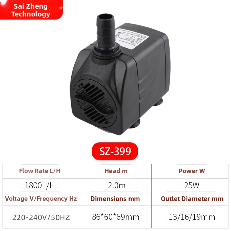 Pompa submersibilă Saiki pentru acvariu – material ABS, debit de apă silențios, stil scufundare, flux de apă ceramică și rășină