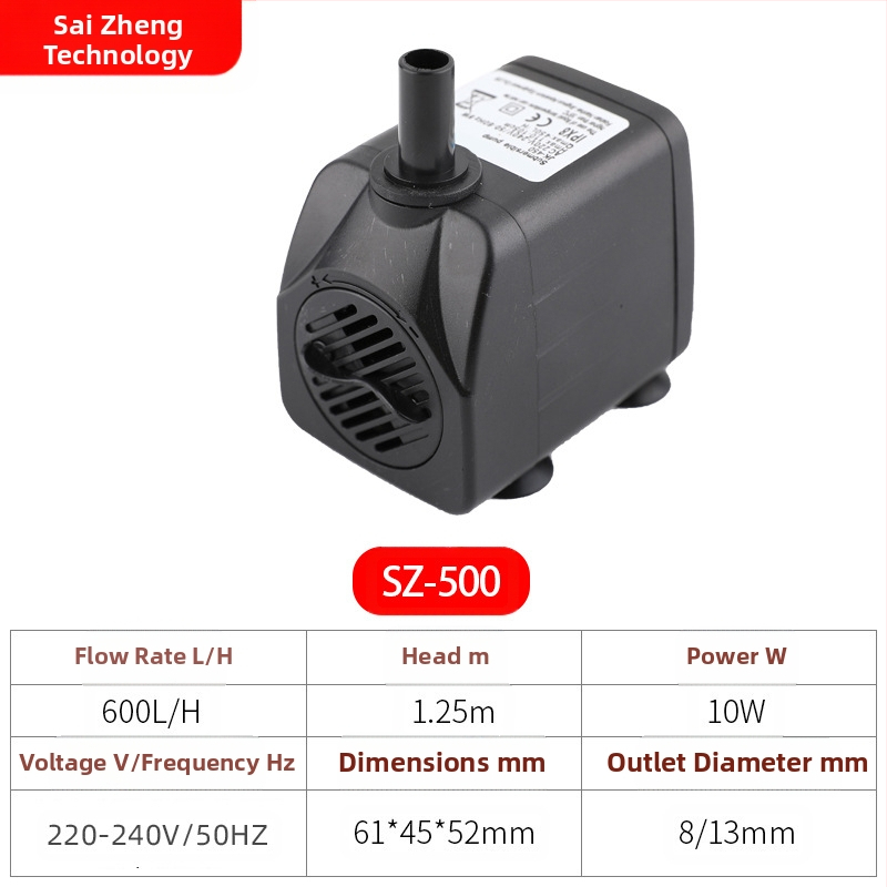 Pompa submersibilă Saiki pentru acvariu – material ABS, debit de apă silențios, stil scufundare, flux de apă ceramică și rășină