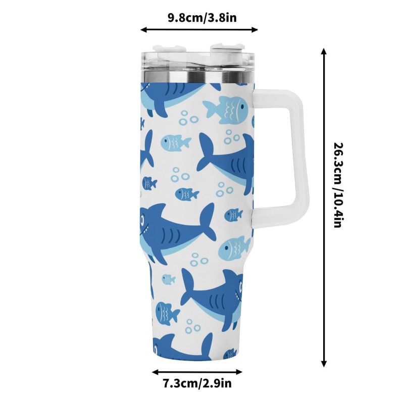 Изолиран автомобилен пътуващ чаша с ръкохватка и сламка — вътрешност 304 стомана, външна обвивка 201 стомана, вакуумна изолация 0–6 ч, възможност за персонализирано лого