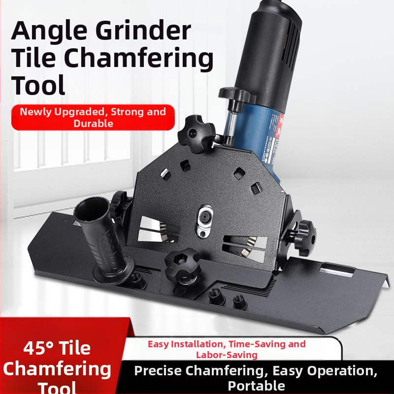 Приставка за ъглов шлайф за фаски на керамични плочки, 45° фаска, 220V, съвместима с дискове 115/125 мм