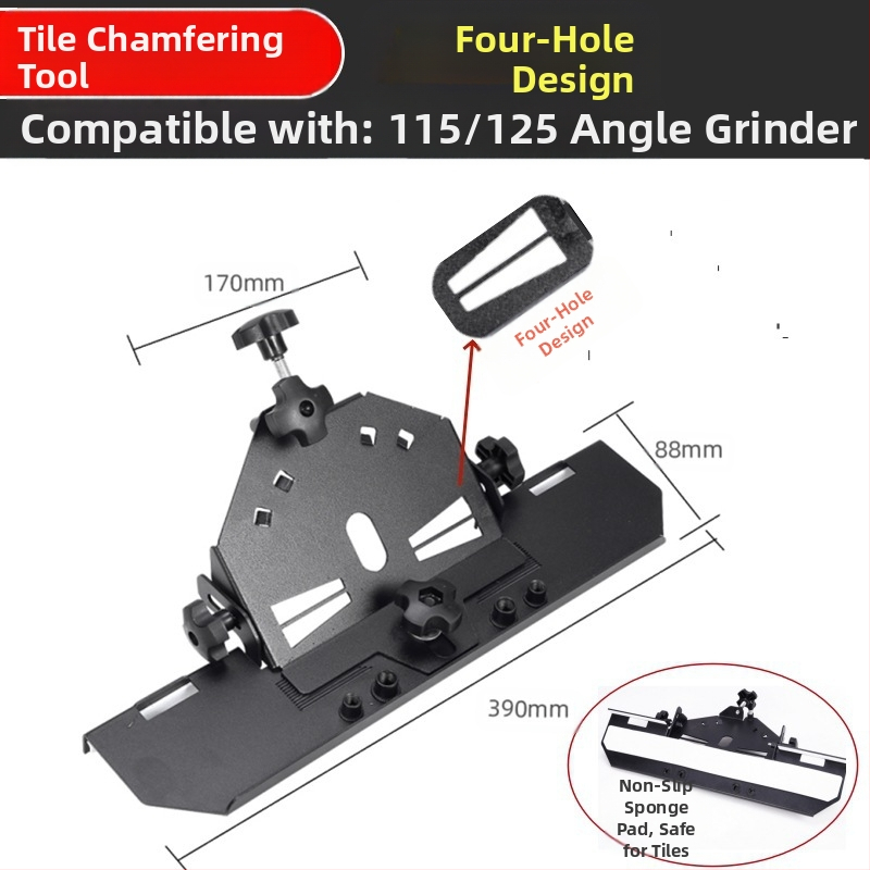 Kampinis šlifuoklis - priedas keraminių plytelių kraštų apipjaustymui, 45° kampas, 220V, suderinamas su diskais 115/125 mm