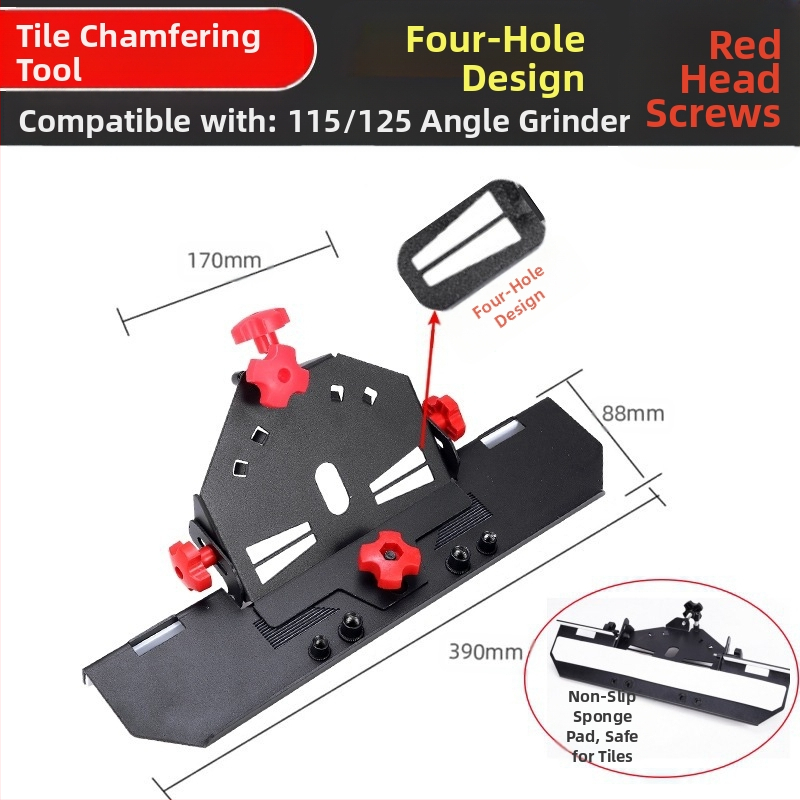 Kampinis šlifuoklis - priedas keraminių plytelių kraštų apipjaustymui, 45° kampas, 220V, suderinamas su diskais 115/125 mm