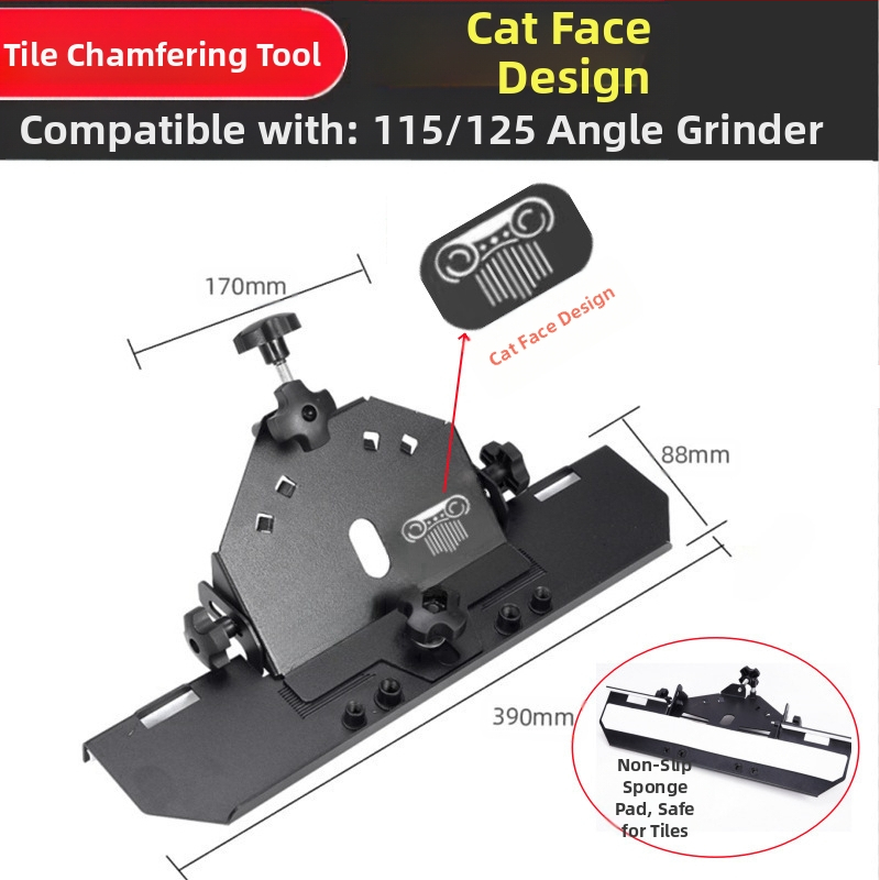 Kampinis šlifuoklis - priedas keraminių plytelių kraštų apipjaustymui, 45° kampas, 220V, suderinamas su diskais 115/125 mm