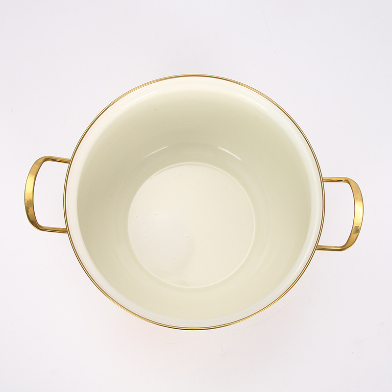 Emalinis sriubų puodas su stiklo dangteliu, 1,1–2 L, Vakarietiškas stilius, suderinamas su bendru virykle, modelis 20240008