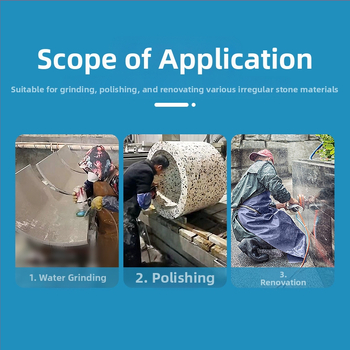 Arku formā izstrādāta mitrā slīpēšanas plāksne ar dimanta abrazīvu, mīksta slīpēšanas plāksne izliekta virsma un konkavais dibens; piemērota marmoram, kvarcam, granītam un jade.