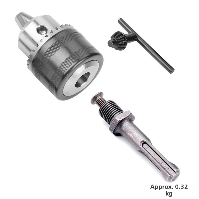 Комплект патрони за електрически инструмент за бормашина, патрон от въглеродна стомана; съвместим с електрически винтоверти, ударни бормашини и електрически гайковерти; включва конверсионен свързващ прът