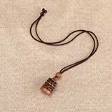 Etno-stílusú nyaklánc keresztlánccal, kézzel készített, medál kevert anyagból