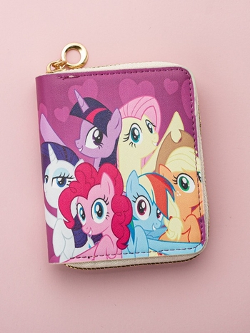 PVC érme táska állatmintával, friss és édes stílus, nőknek, 1 hajtásos