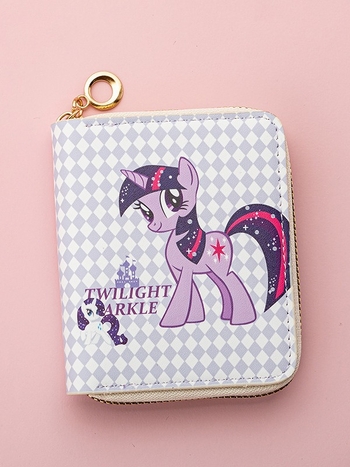 Πορτοφόλι κέρματος PVC με ζωικό μοτίβο, φρέσκο και γλυκό στυλ για γυναίκες, 1-πτυχή