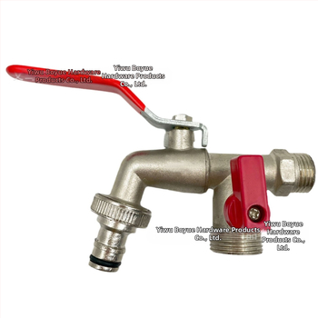 Dārza krāns no cinka sakausējuma ar dubultām izejām un dubultu kontroli, elektroplēšana